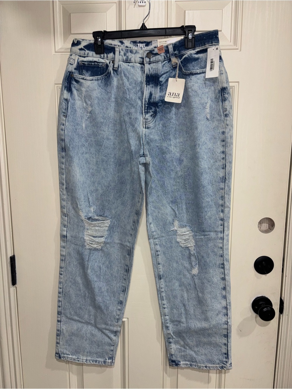 a.n.a Light Blue Distressed Dad Jeans